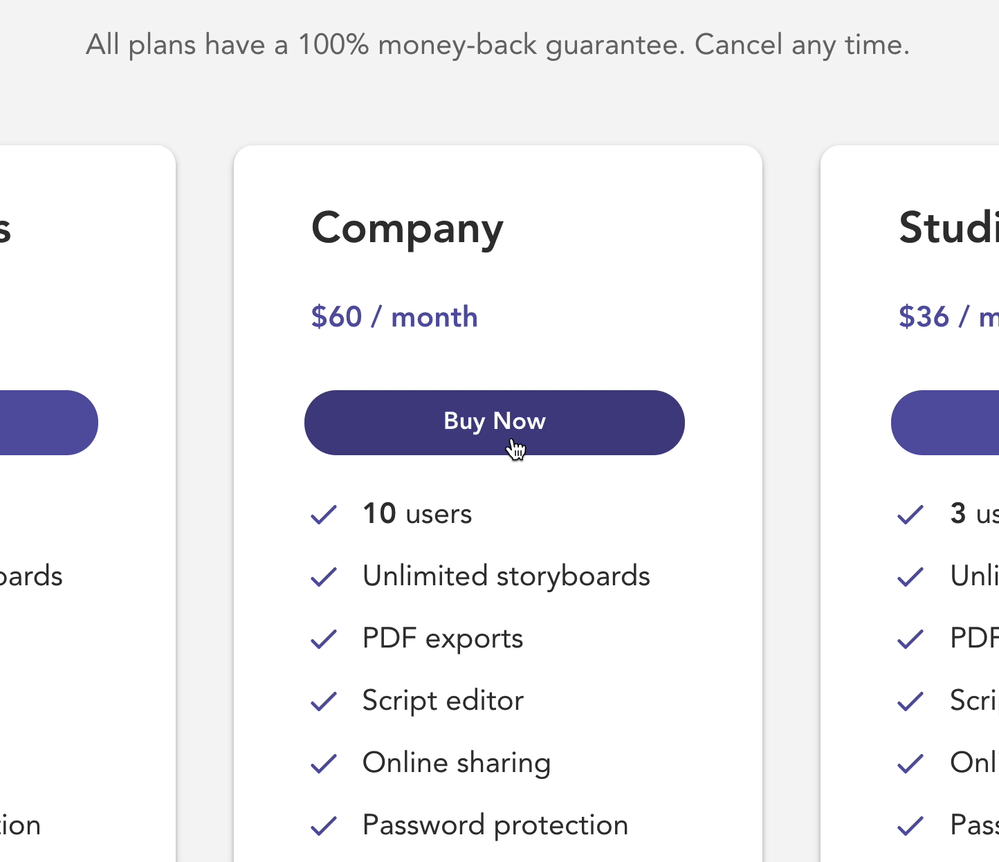 Pricing card flip
  animation